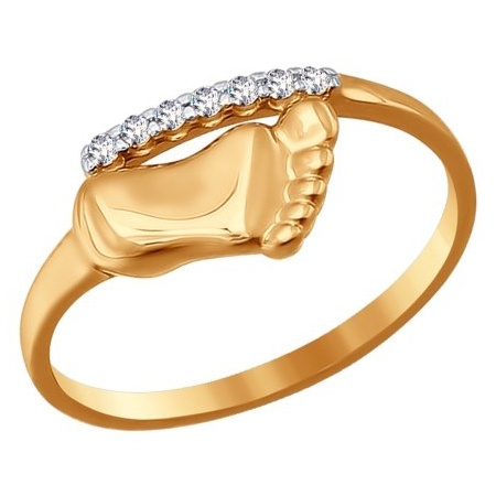 Кольцо, золото, фианит, 016675